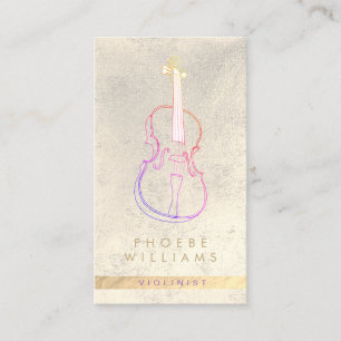 elegant violin music teacher business card