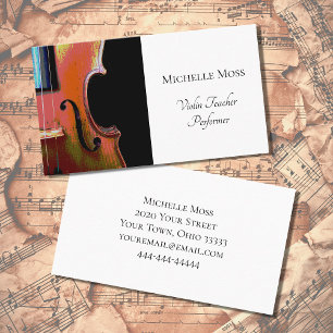 Elegant Violin Musical Instrument  Business Card