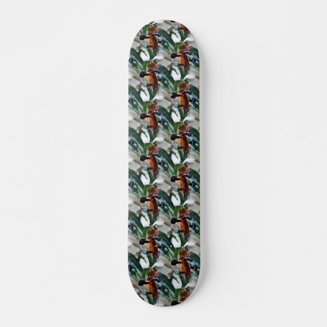 Elegant Violin Scroll Skateboard (Front)
