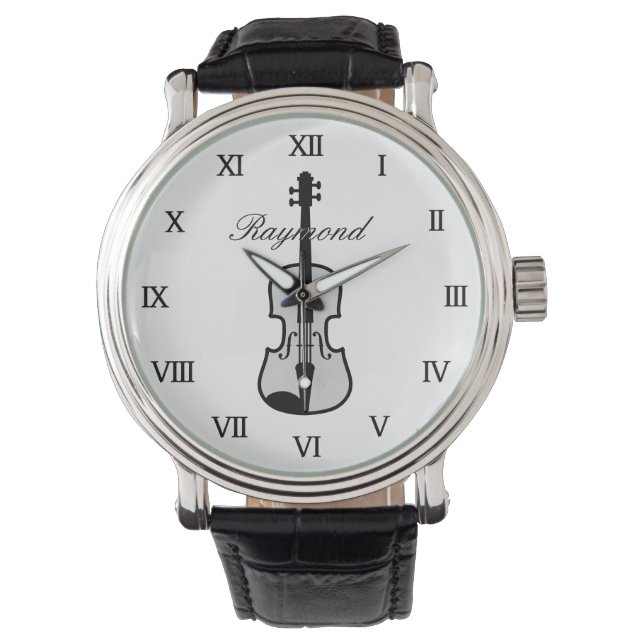 Elegant violin watch for violinist or musician (Front)