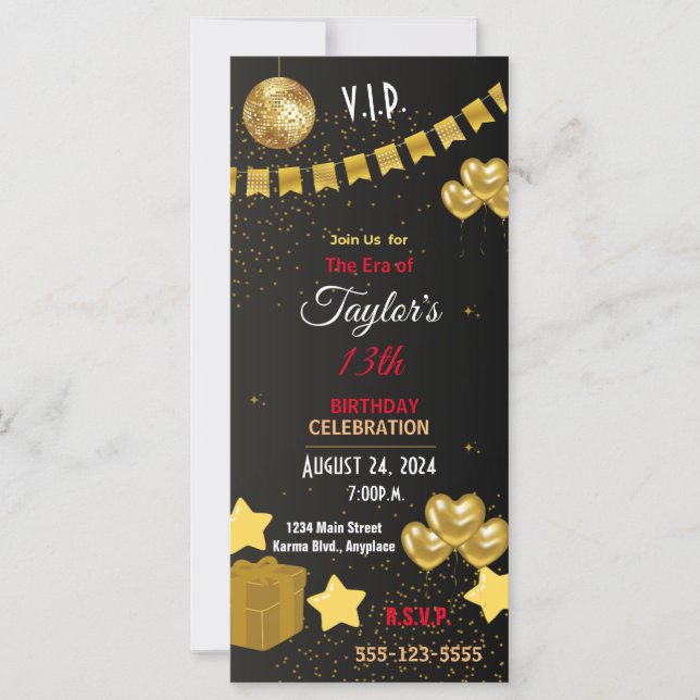 ELEGANT VIP ERA PARTY INVITE CARD (Front)