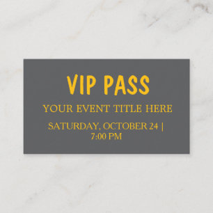 Elegant VIP Pass Event Ticket Card