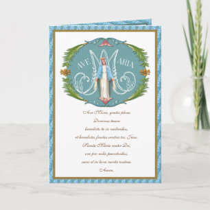 Elegant Virgin Mary Ave Maria  Religious Card