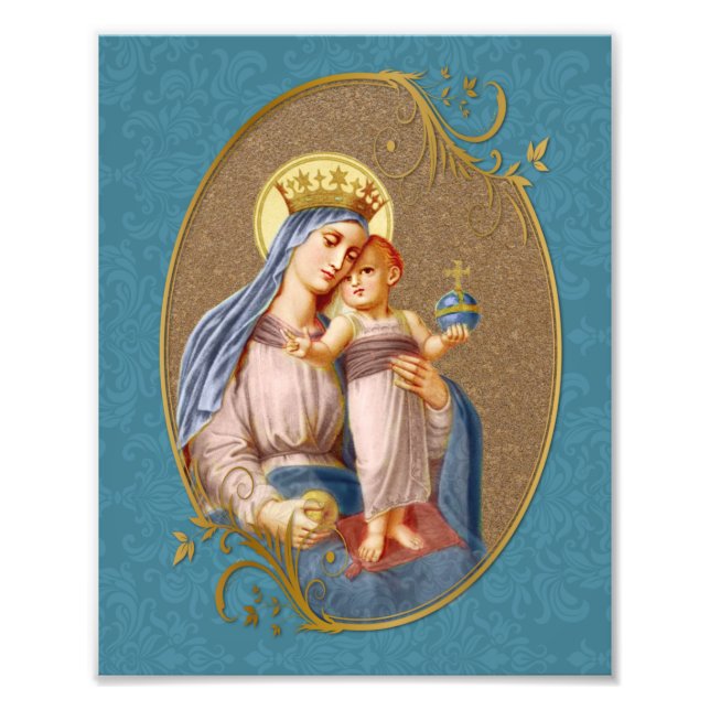Elegant Virgin Mary Baby Jesus Religious Catholic  Photo Print (Front)