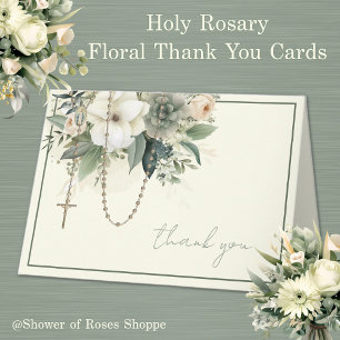 Elegant Virgin Mary Religious Catholic Floral Holiday Card