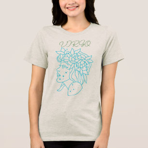 Elegant Virgo Zodiac Sign T-Shirt Astrology Gift  Tri-Blend Shirt