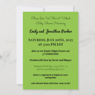 Elegant Virtual Baby Shower Invitation