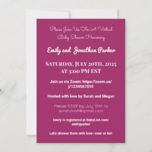 Elegant Virtual Baby Shower Invitation