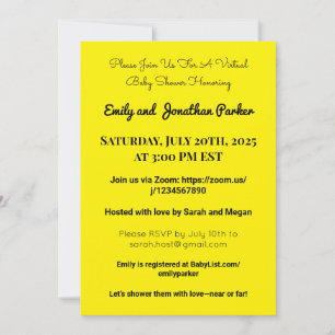 Elegant Virtual Baby Shower Invitation