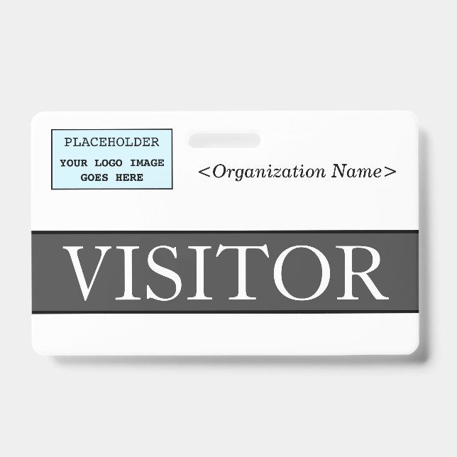 Elegant "VISITOR" Badge ID Badge (Front)