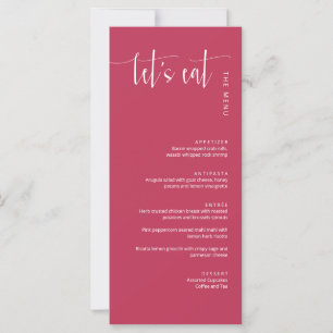 Elegant Viva Magenta Modern Minimal Let's Eat Menu
