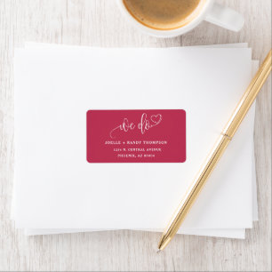 Elegant Viva Magenta We Do Wedding Return Address Label
