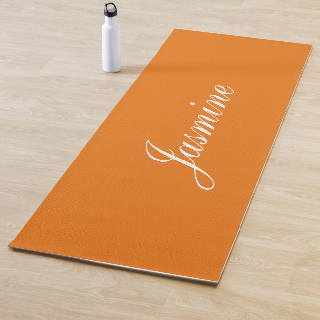 Elegant Vivid Orange Personalised Yoga Mat (In Situ)