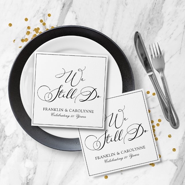 Elegant Vow Renewal Anniversary Napkin (Elegant Vow Renewal Anniversary Napkins)