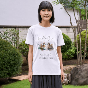 Elegant Waddle It Be Duck Gender Reveal Decor T-Shirt
