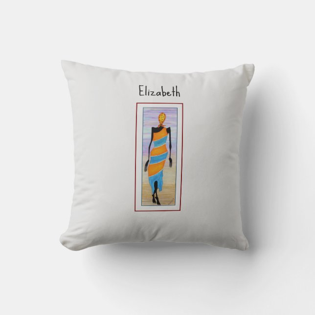 Elegant Walker, Wood Topped Wall Tapestry Cushion (Front)