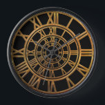 Elegant Wall Clock<br><div class="desc">Awesome wall clock with golden coloured Roman numerals. Click Customise it to change the background colour.</div>