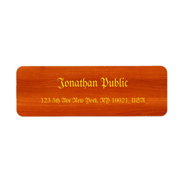 Elegant Walnut Wood Template Gold Script Vintage (Front)