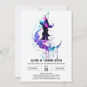 Elegant Wand Wielder Birthday Invitation