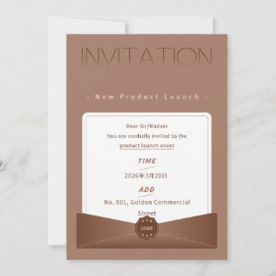 Elegant Warm Brown New Product Launch Invitation –