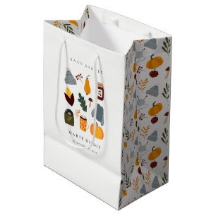 Elegant Warm Cosy Autumn Essential Baby Shower Medium Gift Bag
