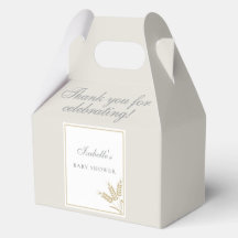 Elegant Warm Linen Wheat Baby Shower Gable
