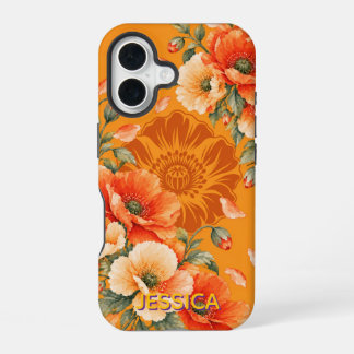 Elegant Warm Orange Daisy Flowers iPhone 16 Case