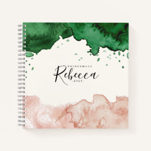 Elegant Watecolor Bridesmaid Personalize Notebook