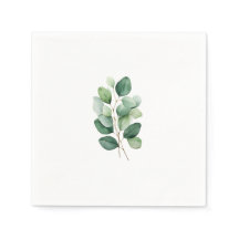 Elegant water colour eucalyptus Paper Napkin