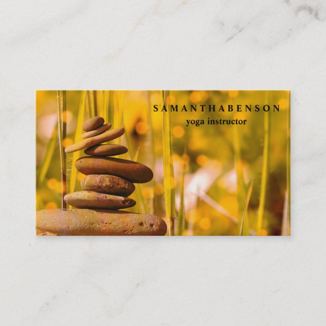 Elegant Water Colour Logo Zen Yoga Healing Health  Business Card (Front)