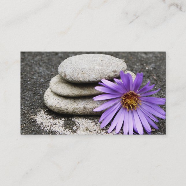 Elegant Water Colour Logo Zen Yoga Healing Health  Business Card (Front)