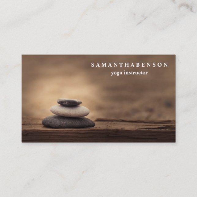Elegant Water Colour Logo Zen Yoga Healing Health Business Card (Front)