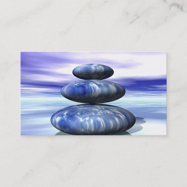 Elegant Water Colour Logo Zen Yoga Healing Health Business Card (Front)
