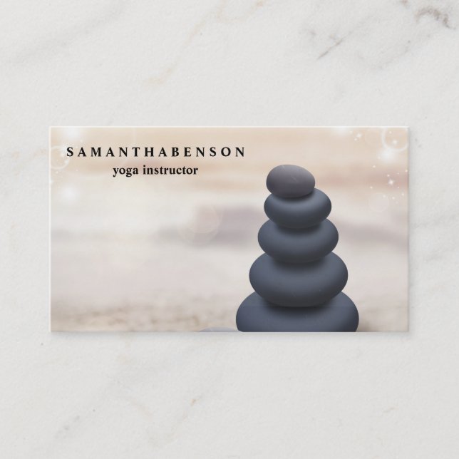 Elegant Water Colour Logo Zen Yoga Healing Health  Business Card (Front)