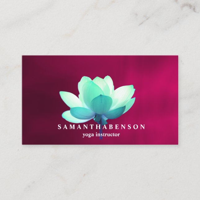 Elegant Water Colour Logo Zen Yoga Healing Health Business Card (Front)