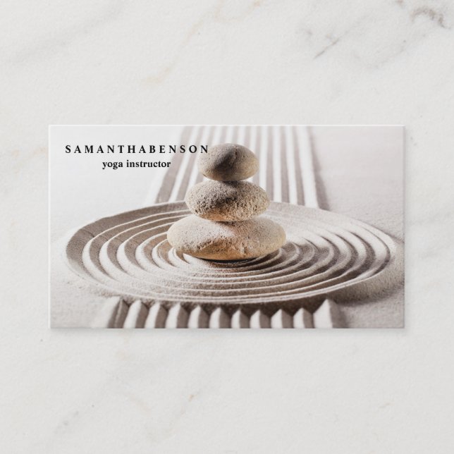 Elegant Water Colour Logo Zen Yoga Healing Health  Business Card (Front)