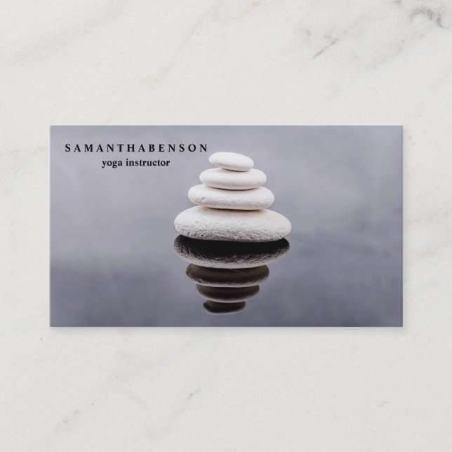 Elegant Water Colour Logo Zen Yoga Healing Health Business Card (Front)
