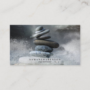 Elegant Water Colour Logo Zen Yoga Healing Health  Business Card