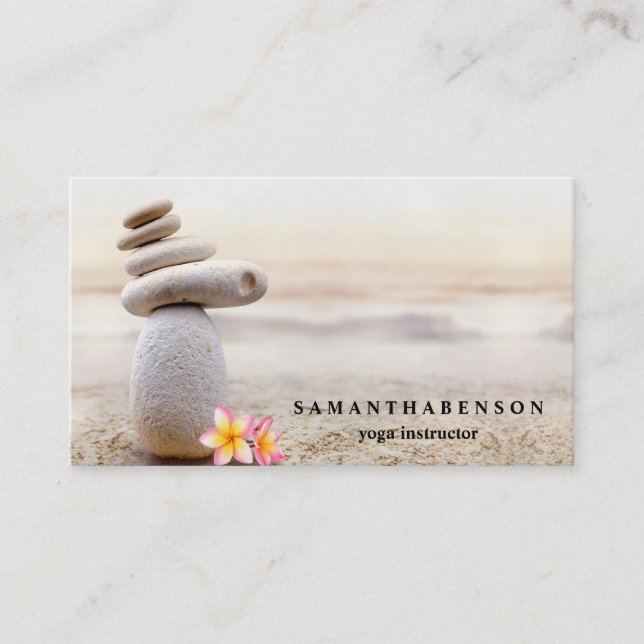 Elegant Water Colour Logo Zen Yoga Healing Health Business Card (Front)