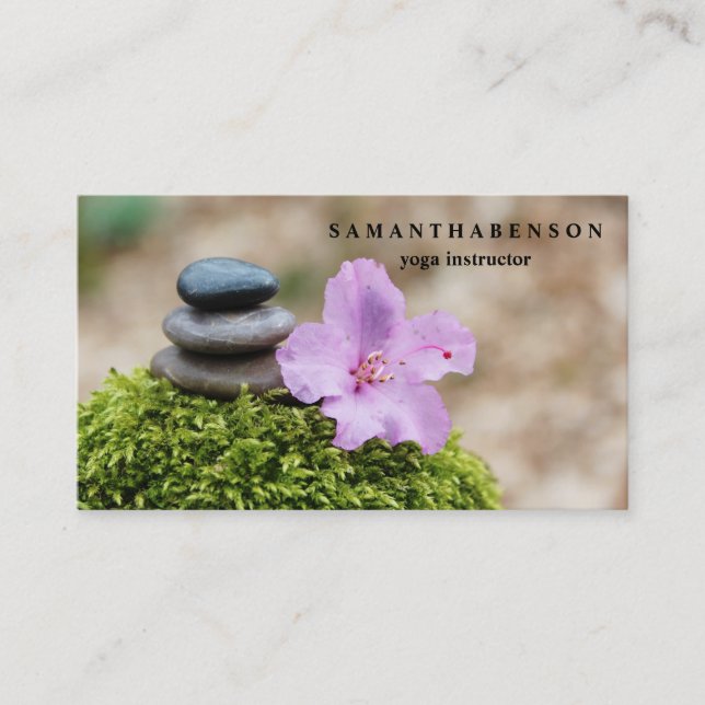 Elegant Water Colour Logo Zen Yoga Healing Health Business Card (Front)