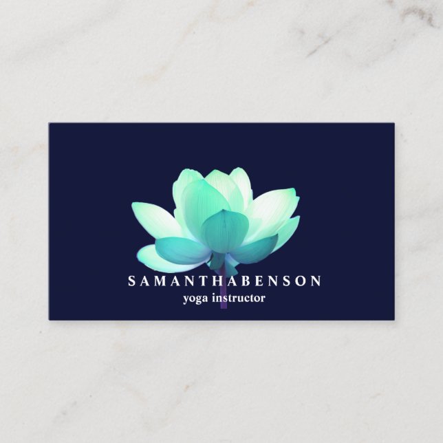 Elegant Water Colour Logo Zen Yoga Healing Health Business Card (Front)