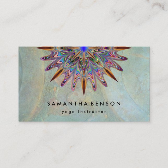 Elegant Water Colour Lotus Flower Logo Yoga Busine Business Card (Front)