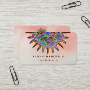 Elegant Water Colour Lotus Flower Logo Yoga Busine Business Card