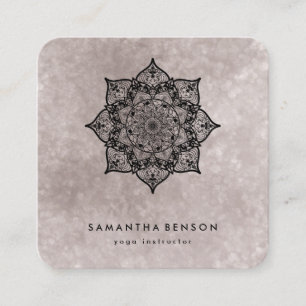 Elegant Water Colour Lotus Flower Logo Yoga Busine Square Business Card