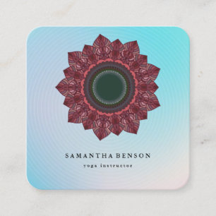 Elegant Water Colour Lotus Flower Logo Yoga Busine Square Business Card