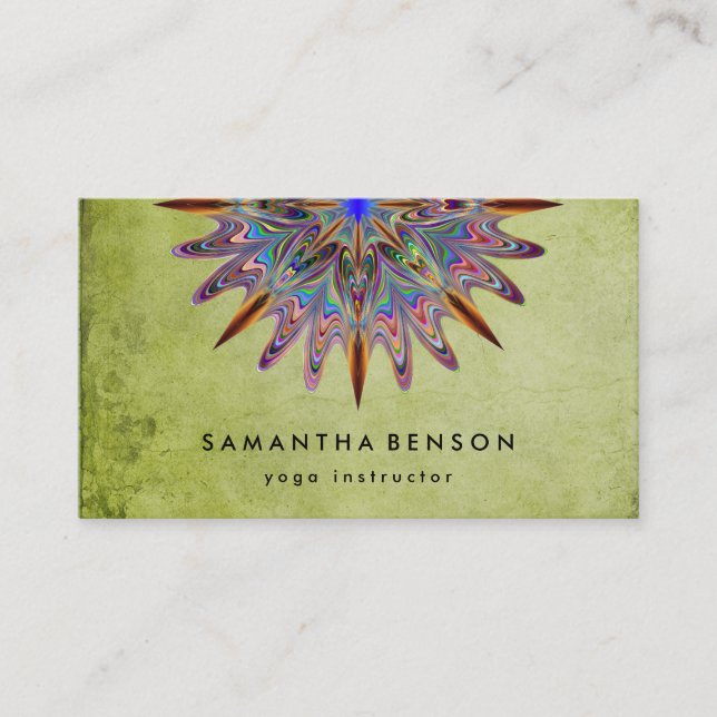 Elegant Water Colour Lotus Flower Logo Yoga Business Card (Front)
