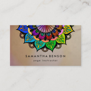 Elegant Water Colour Lotus Flower Logo Yoga Business Card