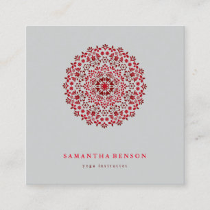 Elegant Water Colour Lotus Flower Logo Yoga Square Business Card