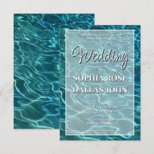 Elegant water lake ocean destination Wedding Invitation