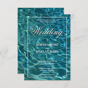 Elegant water lake ocean destination Wedding Invitation